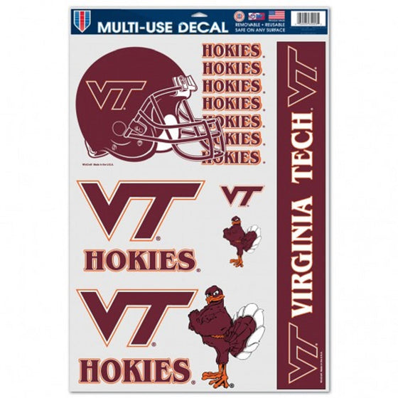 Virginia Tech Hokies Decal 11x17 Multi Use 5 Piece - Special Order