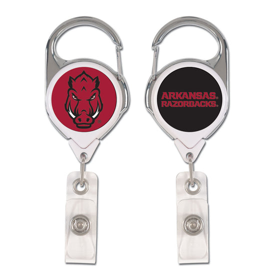 Arkansas RazorbacksÂ Badge Holder Premium Retractable - Special Order