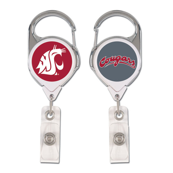 Washington State Cougars Badge Holder Premium Retractable - Special Order