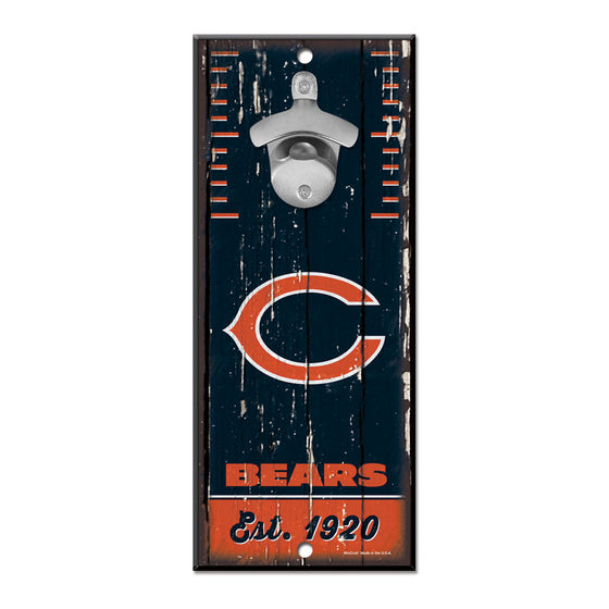 Chicago Bears Sign Wood 5x11 Bottle Opener