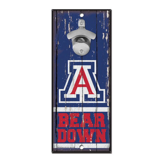 Arizona Wildcats Sign Wood 5x11 Bottle Opener - Special Order