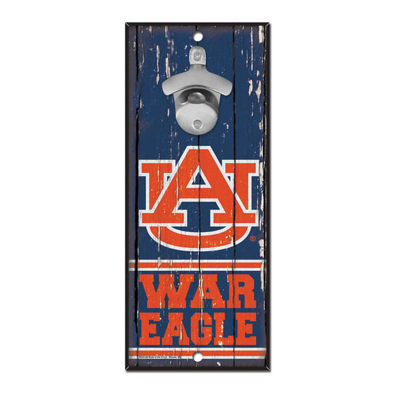 Auburn Tigers Sign Wood 5x11 Bottle Opener