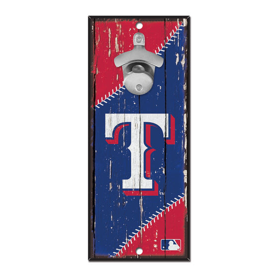 Texas Rangers Sign Wood 5x11 Bottle Opener - Special Order