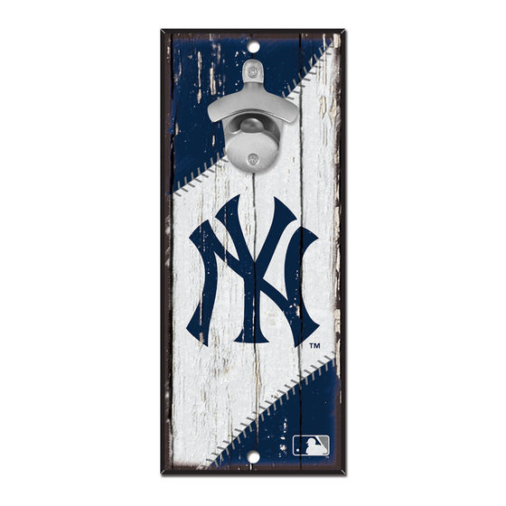 New York Yankees Sign Wood 5x11 Bottle Opener