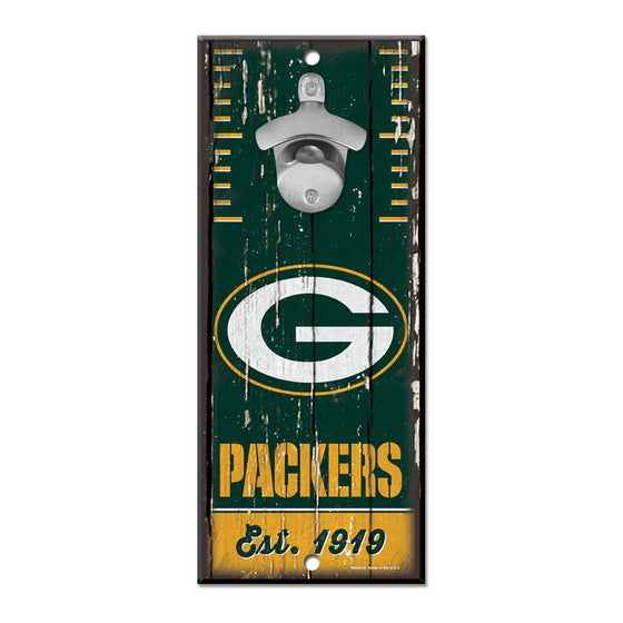 Green Bay Packers Sign Wood 5x11 Bottle Opener