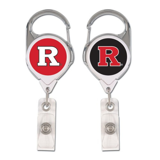 Rutgers Scarlet Knights Badge Holder Premium Retractable - Special Order