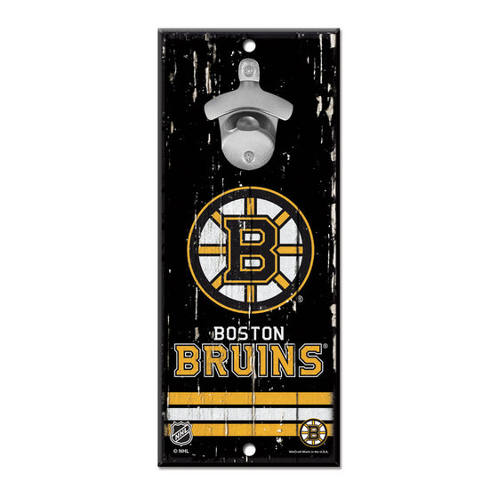 Boston Bruins Sign Wood 5x11 Bottle Opener - Special Order