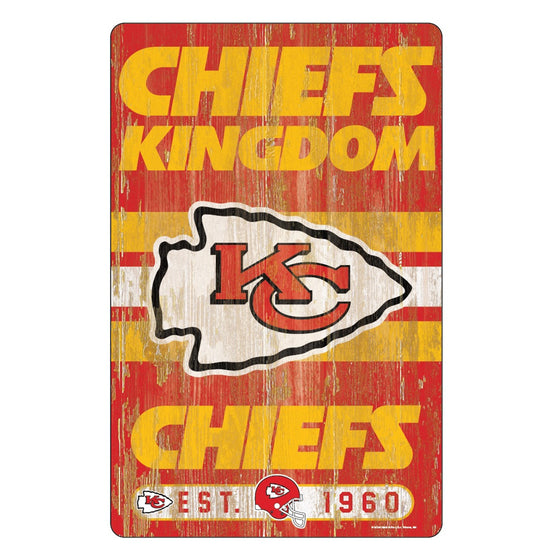 Kansas City Chiefs Sign 11x17 Wood Slogan Design