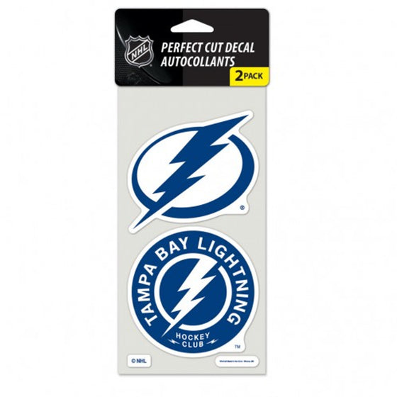 Tampa Bay Lightning Decal 4x4 Perfect Cut Set of 2 - Special Order