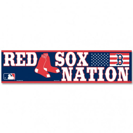 Boston Red Sox Decal 3x12 Bumper Strip Style Red Sox Nation Design - Special Order