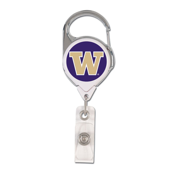 Washington Huskies Badge Holder Premium Retractable - Special Order