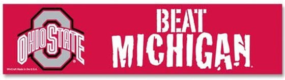 Ohio State Buckeyes Decal 3x12 Bumper Strip Style Beat Michigan Design