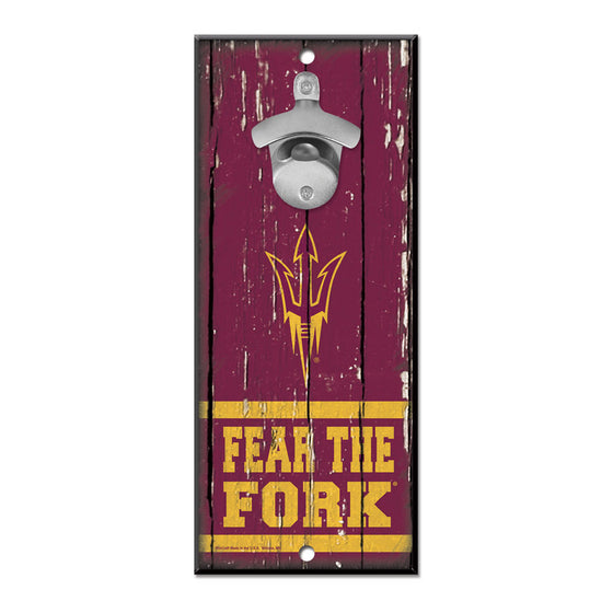 Arizona State Sun Devils Sign Wood 5x11 Bottle Opener - Special Order