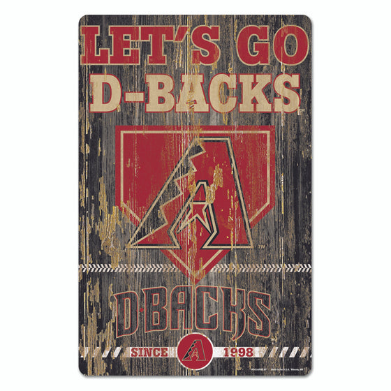 Arizona Diamondbacks Sign 11x17 Wood Slogan Design - Special Order