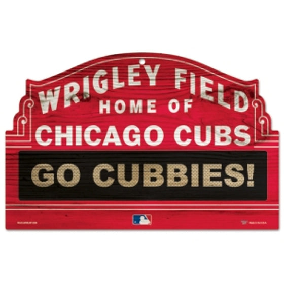 Chicago Cubs Wood Sign - 11 in x 17 in - Wrigley Field (CDG)