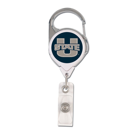 Utah State Aggies Badge Holder Premium Retractable - Special Order