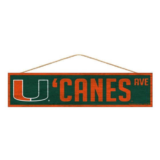 Miami Hurricanes Sign 4x17 Wood Avenue Design