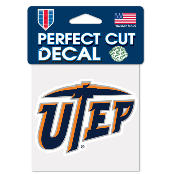 UTEP Miners Decal 4x4 Perfect Cut Color - Special Order