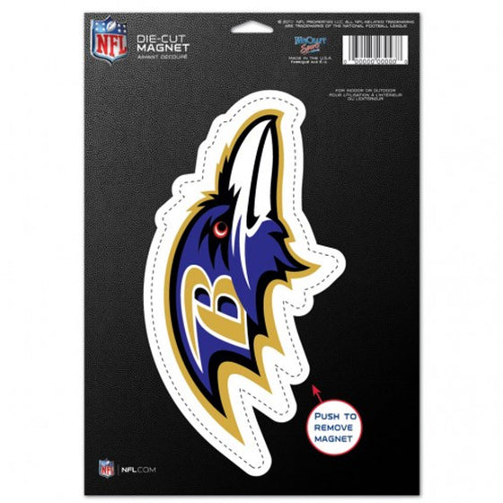 Baltimore Ravens Magnet - 6.5 in x 9 in - Die-Cut - Logo (Side View) - Special Order