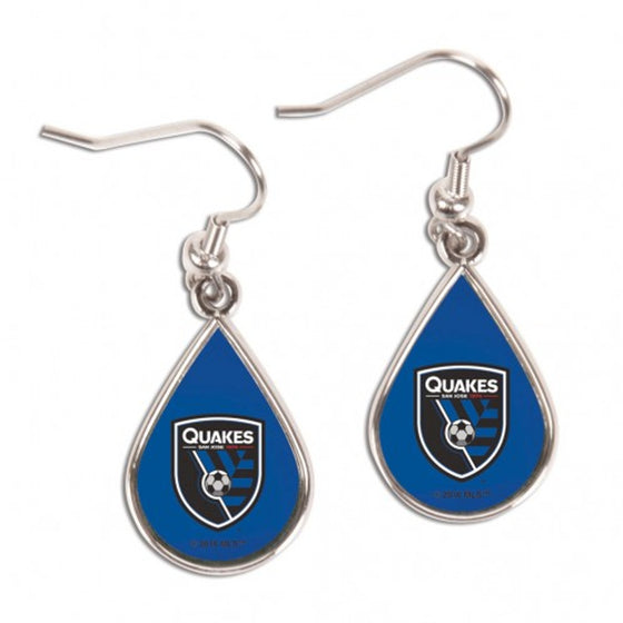 San Jose Earthquakes Earrings Tear Drop Style - Special Order