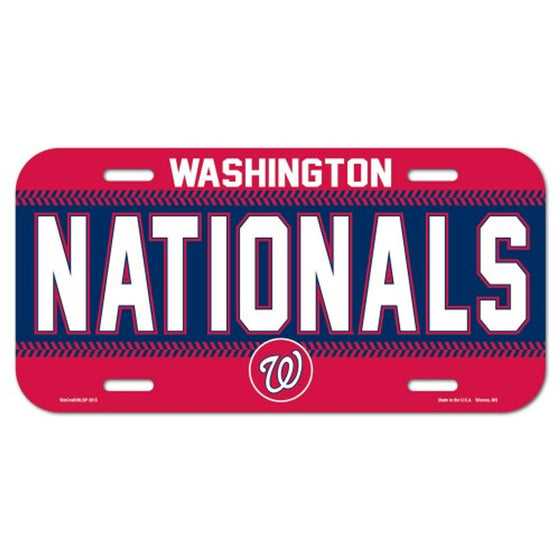 Washington Nationals License Plate Plastic Special Order