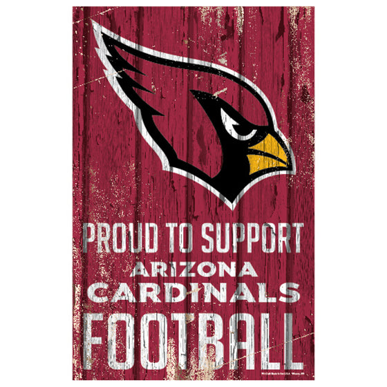 Arizona Cardinals Sign 11x17 Wood Proud to Support Design