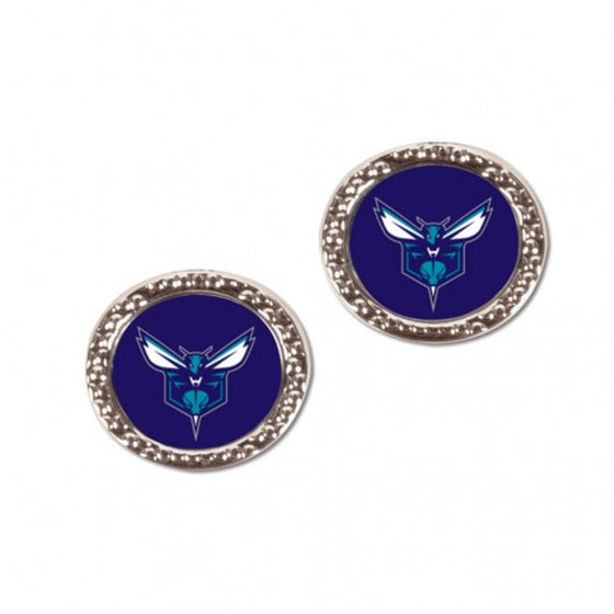 Charlotte Hornets Earrings Round Style - Special Order