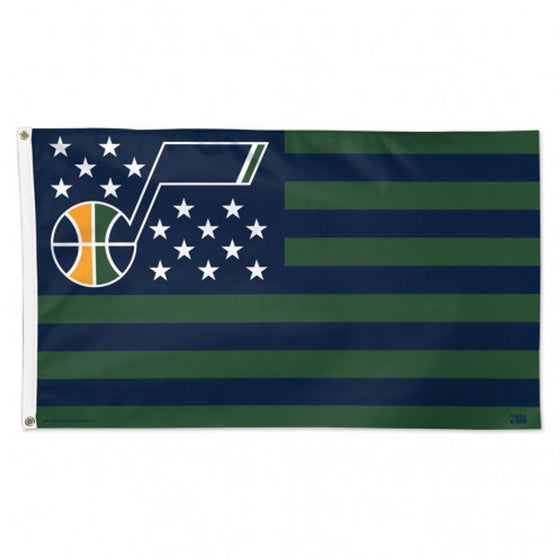 Utah Jazz Flag 3x5 Deluxe Style Stars and Stripes Design - Special Order