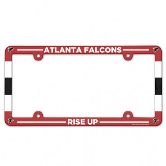 Atlanta Falcons License Plate Frame Plastic Full Color Style