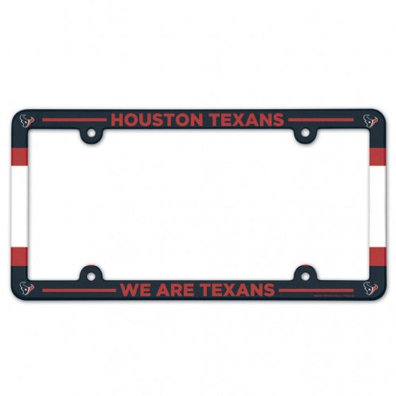 Houston Texans License Plate Frame Plastic Full Color Style