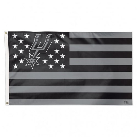 San Antonio Spurs Flag 3x5 Deluxe Style Stars and Stripes Design - Special Order