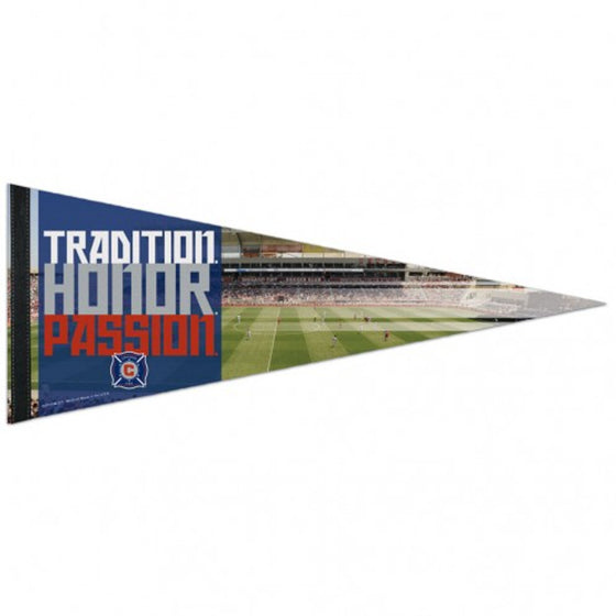 Chicago Fire Pennant 12x30 Premium Style - Special Order