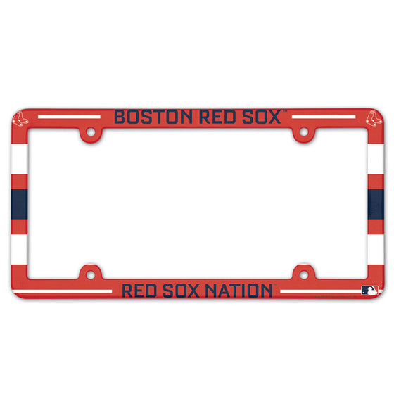 Boston Red Sox License Plate Frame Plastic Full Color Style