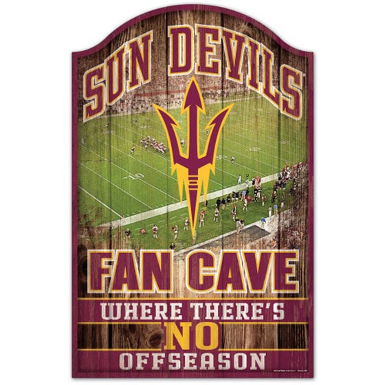 Arizona State Sun Devils Sign 11x17 Wood Fan Cave Design - Special Order