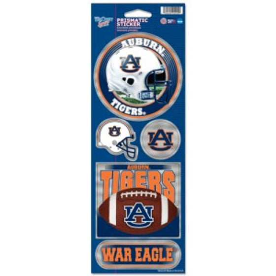 Auburn Tigers Decal 4x11 Die Cut Prismatic Style - Special Order