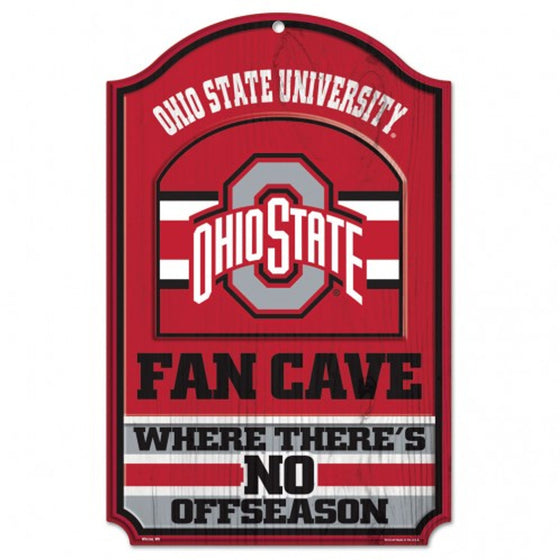 Ohio State Buckeyes Wood Sign - 11"x17" Fan Cave Design (CDG)