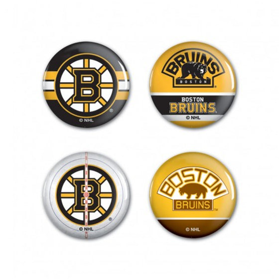 Boston Bruins Buttons 4 Pack - Special Order