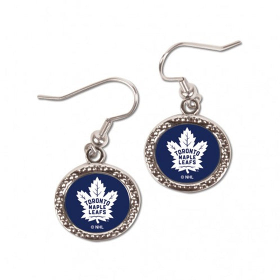 Toronto Maple Leafs Earrings Round Style - Special Order