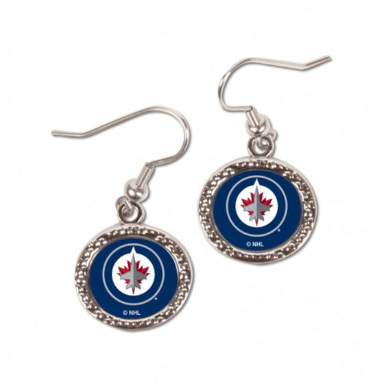 Winnipeg Jets Earrings Round Style (CDG)