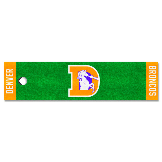 Denver Broncos Putting Green Mat - 1.5ft. x 6ft., NFL Vintage