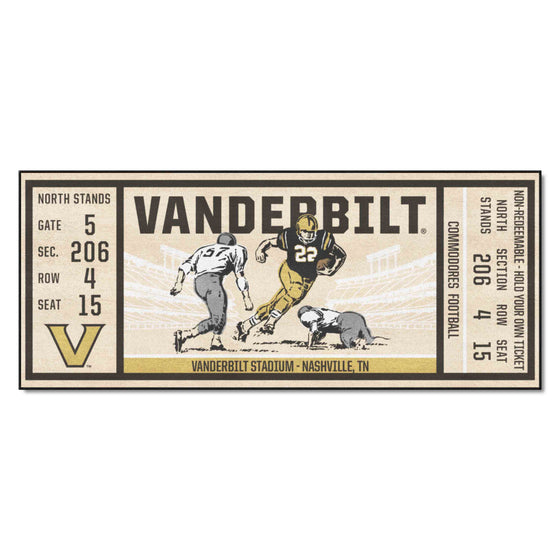 Vanderbilt Commodores Ticket Runner Rug - 30in. x 72in.