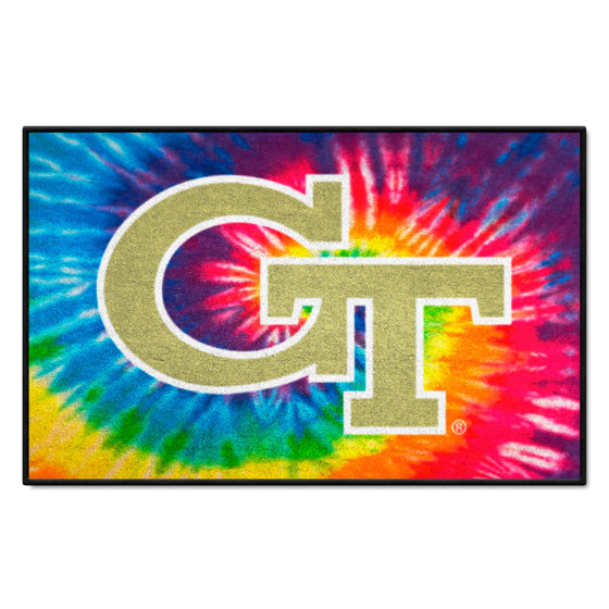 Georgia Tech Yellow Jackets Tie Dye Starter Mat Accent Rug - 19in. x 30in.