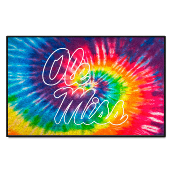 Ole Miss Rebels Tie Dye Starter Mat Accent Rug - 19in. x 30in.