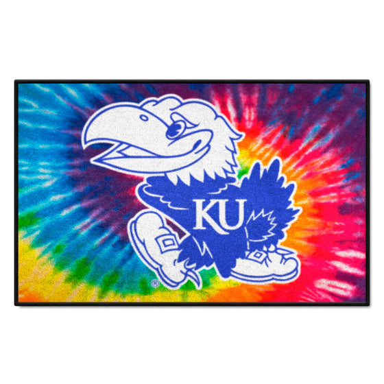 Kansas Jayhawks Tie Dye Starter Mat Accent Rug - 19in. x 30in.