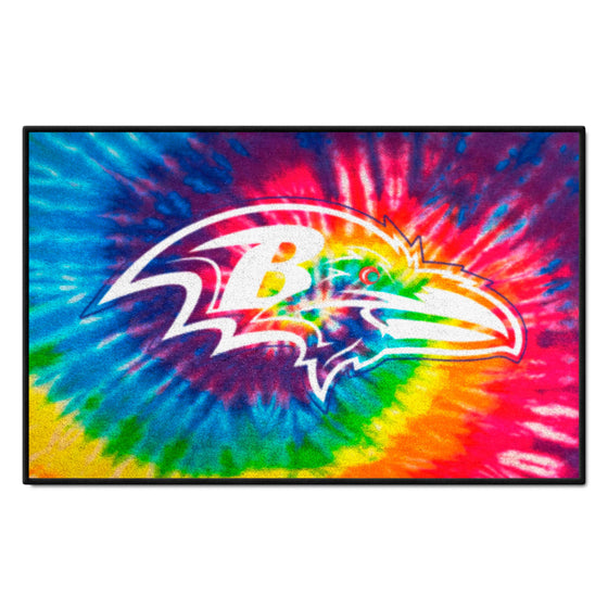 Baltimore Ravens Tie Dye Starter Mat Accent Rug - 19in. x 30in.