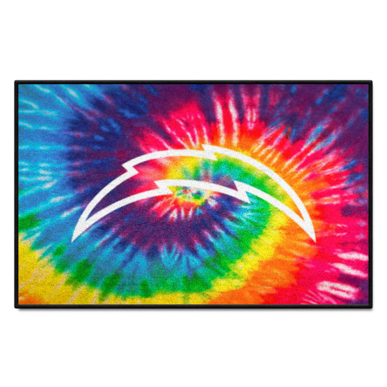 Los Angeles Chargers Tie Dye Starter Mat Accent Rug - 19in. x 30in.