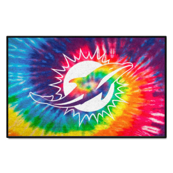 Miami Dolphins Tie Dye Starter Mat Accent Rug - 19in. x 30in.