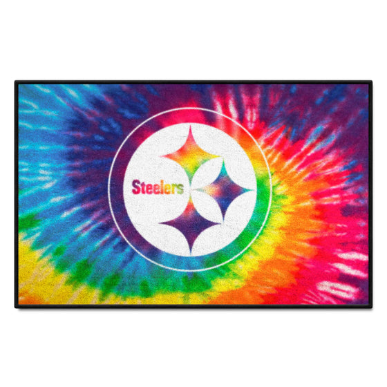 Pittsburgh Steelers Tie Dye Starter Mat Accent Rug - 19in. x 30in.