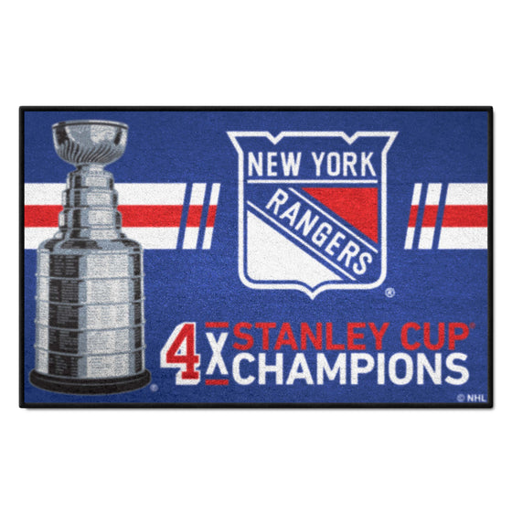 New York Rangers Dynasty Starter Mat Accent Rug - 19in. x 30in.