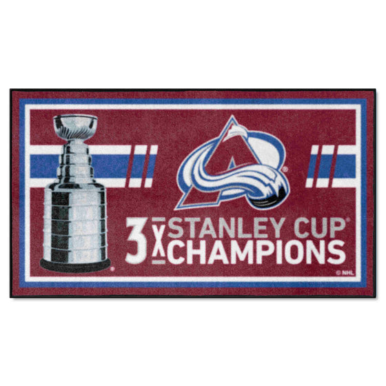 Colorado Avalanche Dynasty 3ft. x 5ft. Plush Area Rug